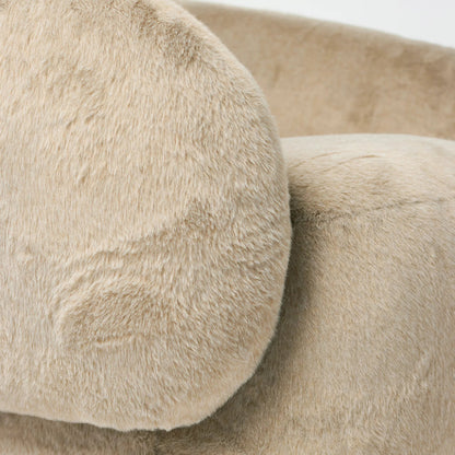 Willow Lounge Chair by Interlude Home in cream and autumn brown. Made from wood in a transitional style.