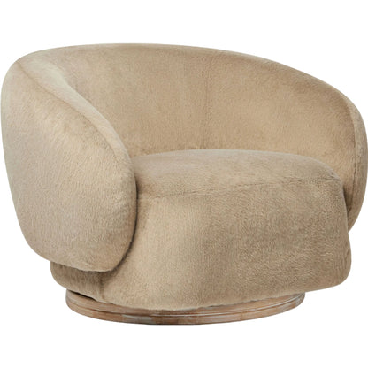 Willow Lounge Chair by Interlude Home in cream and autumn brown. Made from wood in a transitional style.