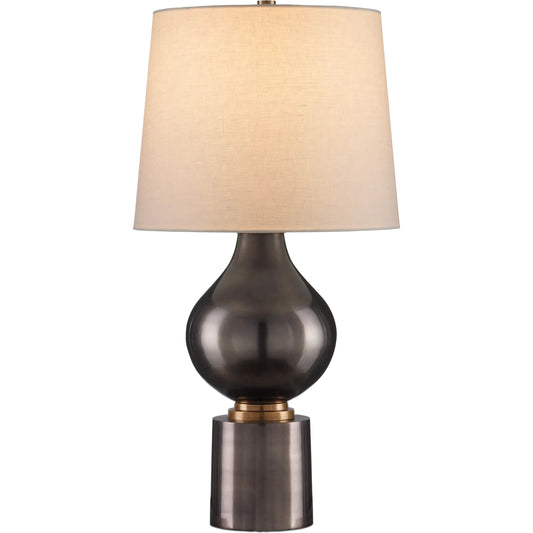 Tamerlane Table Lamp by Currey and Company in black nickel, vintage brass. Made from cast aluminum, brass in a unique style.