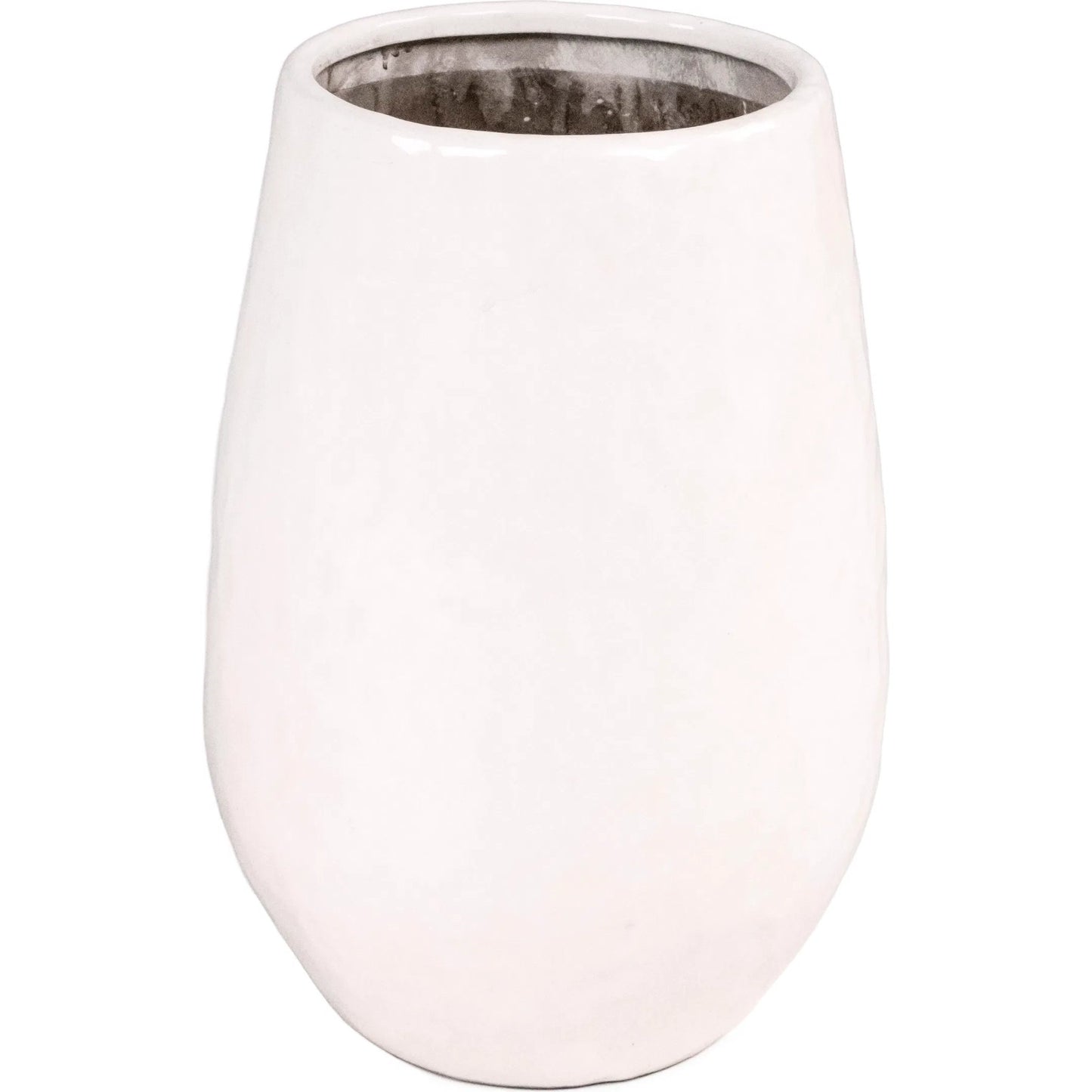 000 SI-2448989 | Additional Silo | White Textured Vase by Zentique in partially glazed off-white. Made from ceramic in a transitional style.