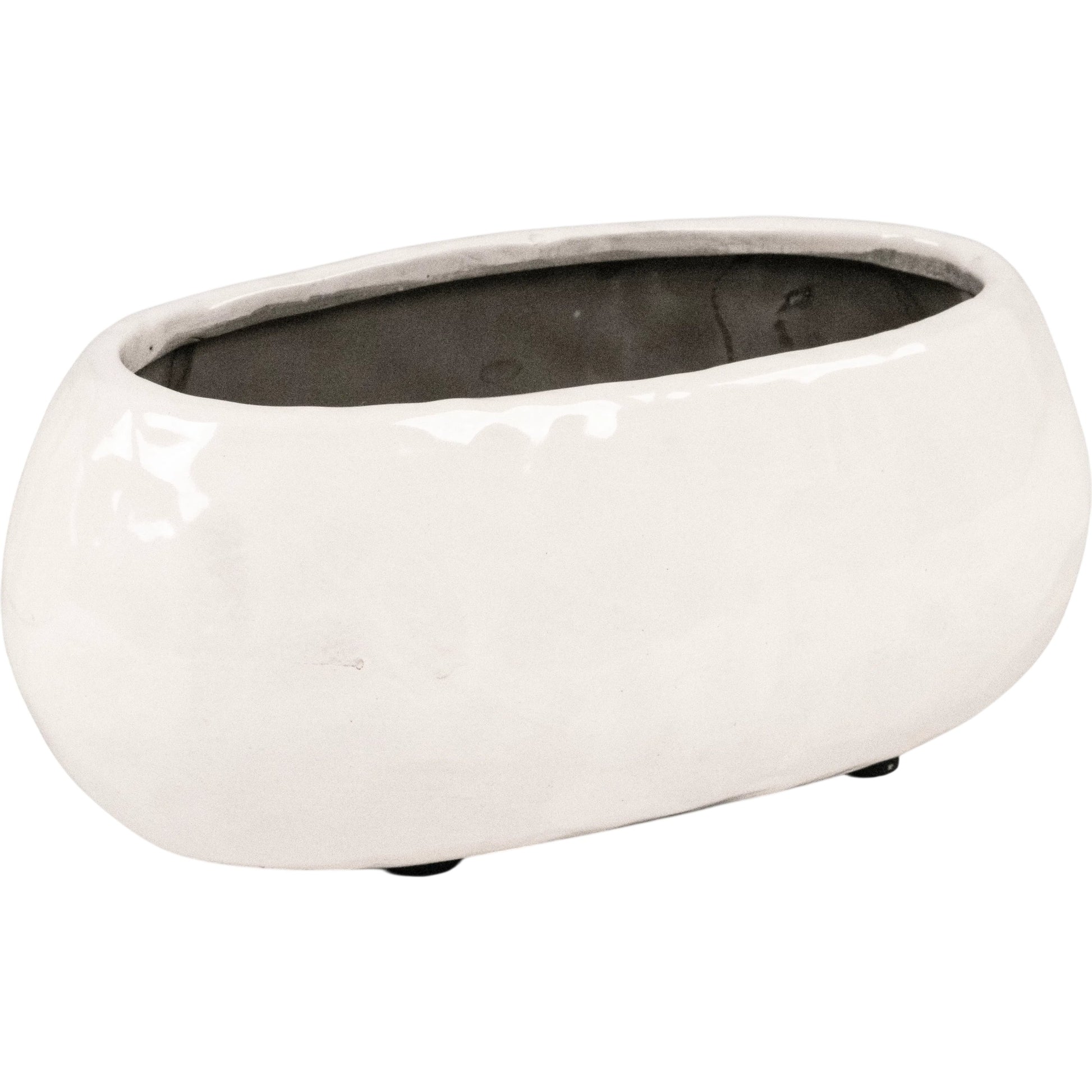 White Short Textured Vase by Zentique in partially glazed off-white. Made from ceramic in a unique style.