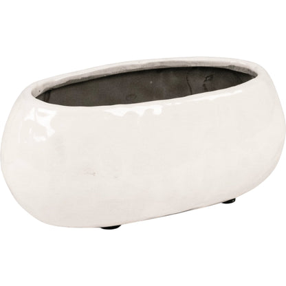 White Short Textured Vase by Zentique in partially glazed off-white. Made from ceramic in a unique style.