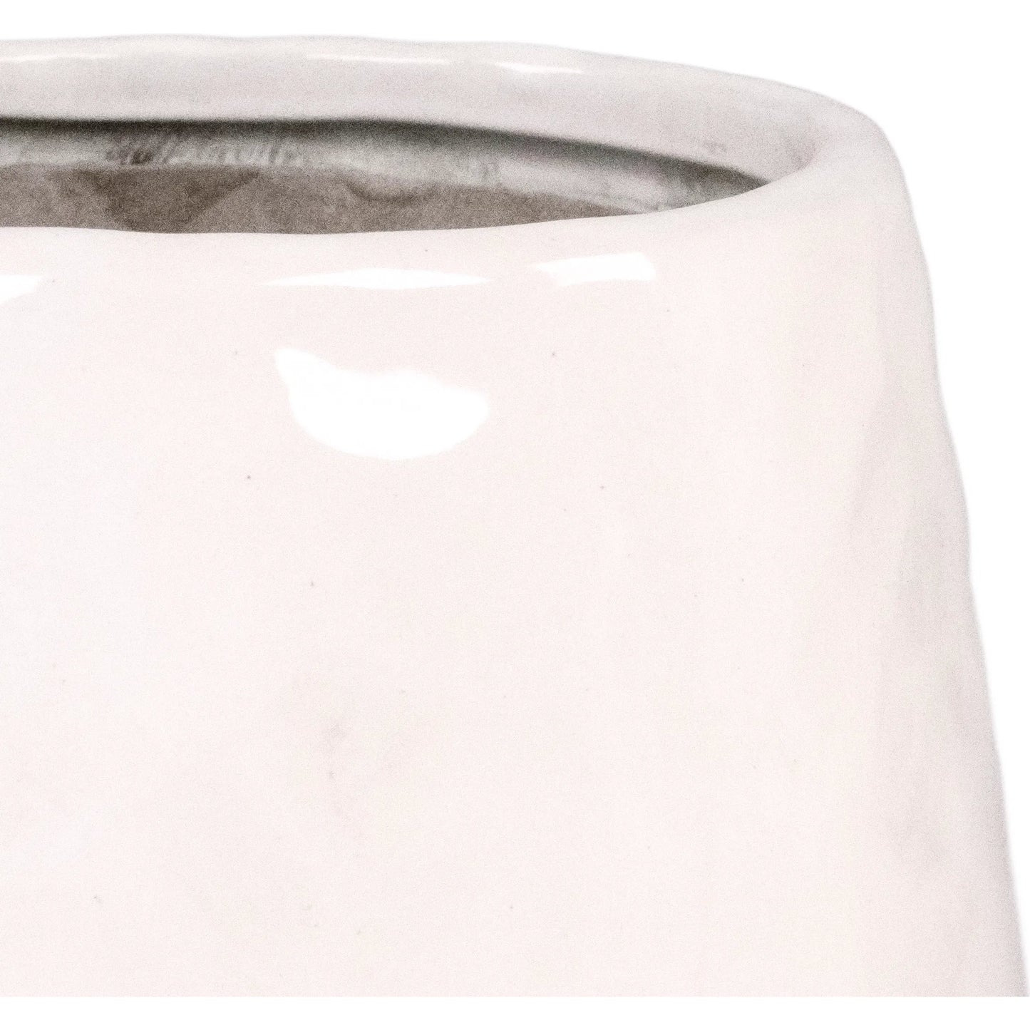 002 SI-2448992 | Closeup | White Short Textured Vase by Zentique in partially glazed off-white. Made from ceramic in a unique style.