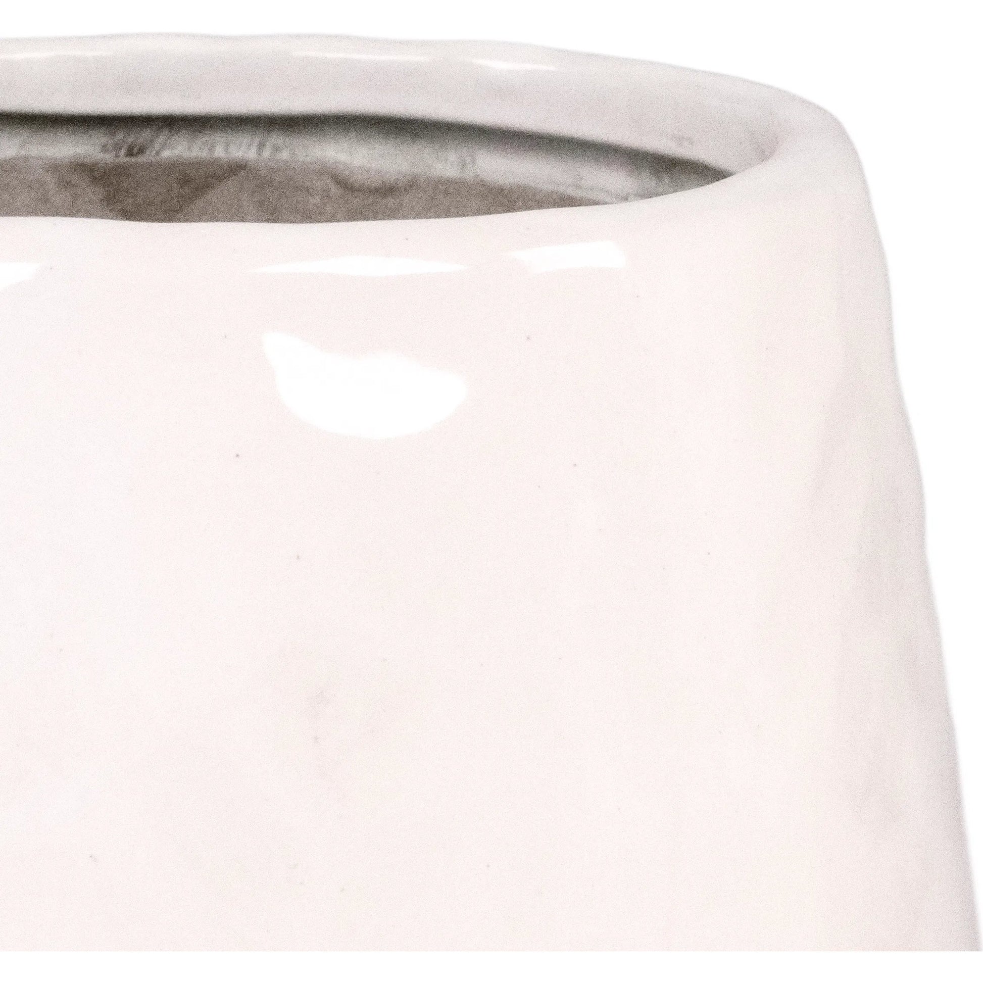 White Short Textured Vase by Zentique in partially glazed off-white. Made from ceramic in a unique style.