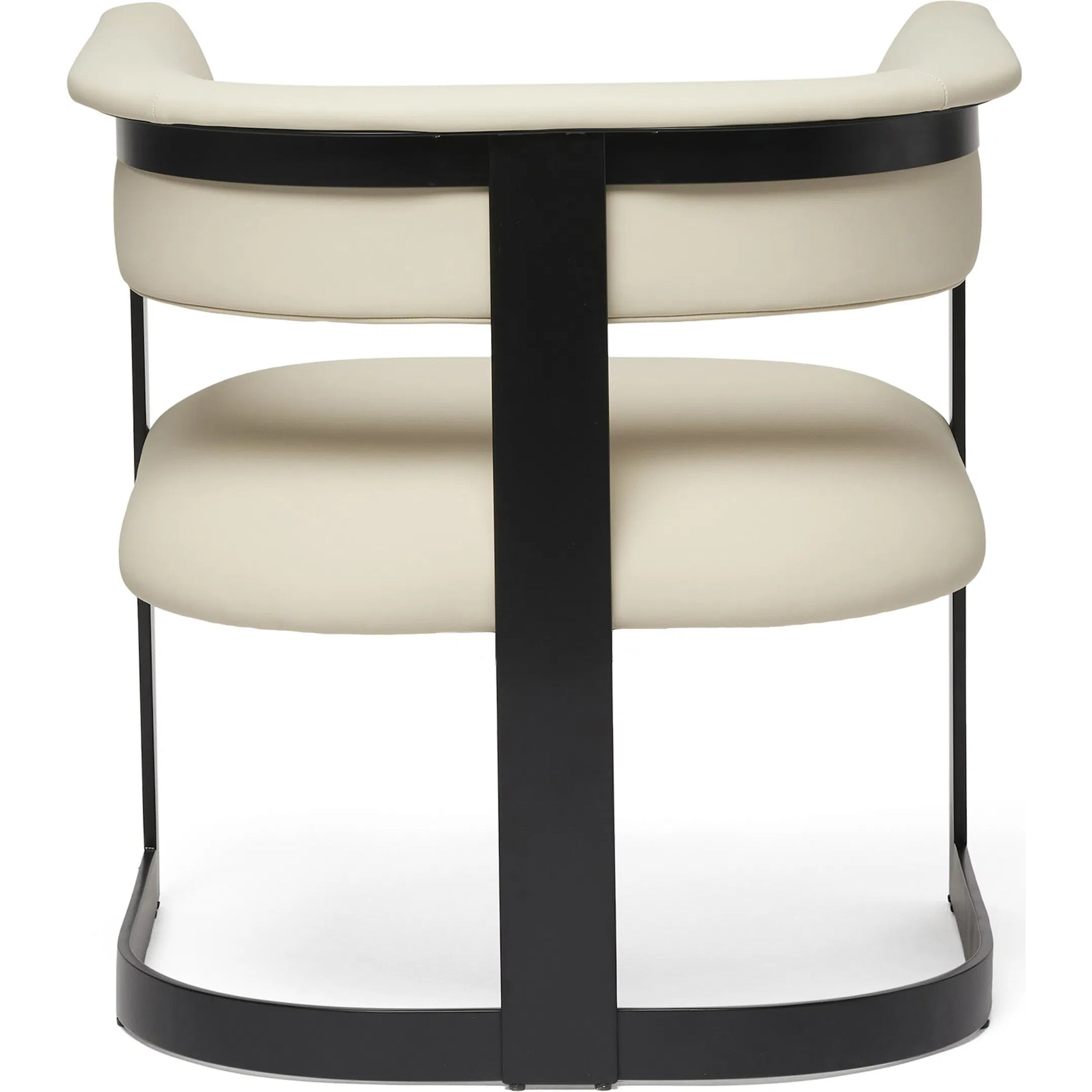 Darcy II Lounge Chair by Interlude Home in cream and matte black. Made from stainless steel, leather in a modern style.
