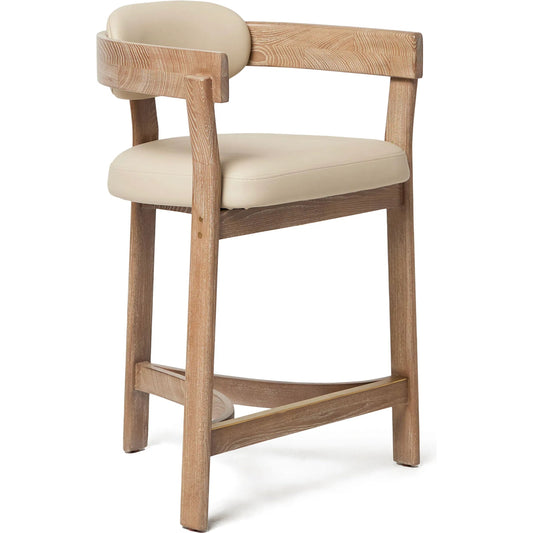 Granville Counter Stool by Interlude Home. Made from ashwood, metal, vegan leather in a unique style.
