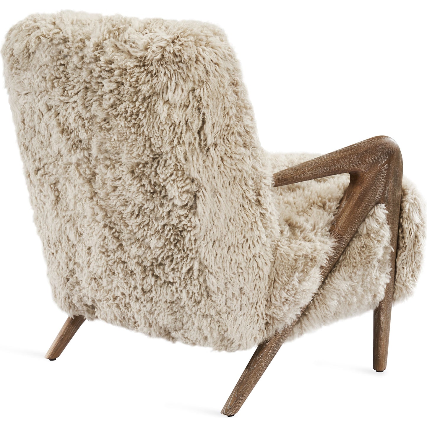 004 SI-1908755 | Additional Silo | Angelica Lounge Chair by Interlude Home in morel taupe. Made from ash, tibetan lambskin in a modern style.