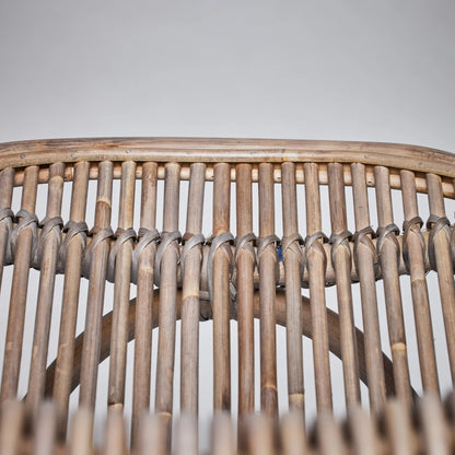 Naples Counter Stool by Interlude Home in warm taupe. Made from rattan in a cottage & farmhouse style.