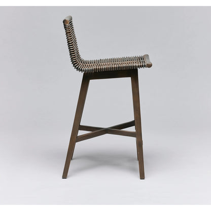 Sanibel Counter Stool by Interlude Home. Made from rattan, mahogany in a cottage & farmhouse style.