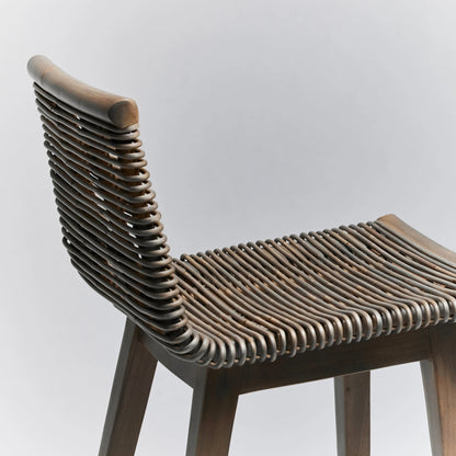 Sanibel Counter Stool by Interlude Home. Made from rattan, mahogany in a cottage & farmhouse style.