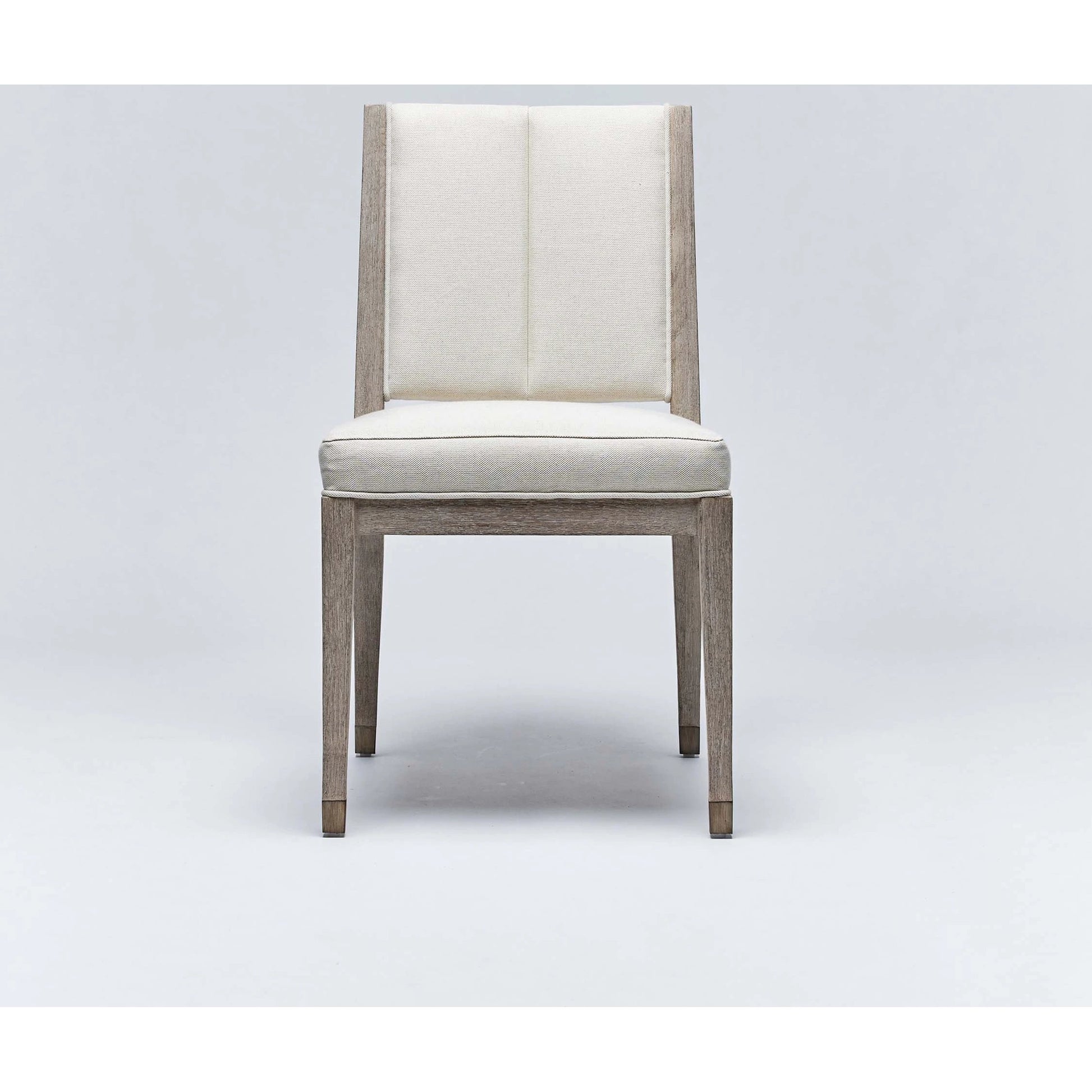 Largo Dining Chair (Set of 2) by Interlude Home in grey ceruse, natural, dark antique brass. Made from mahogany, flax weave, metal in a transitional style.