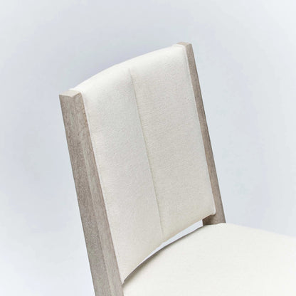 Largo Dining Chair (Set of 2) by Interlude Home in grey ceruse, natural, dark antique brass. Made from mahogany, flax weave, metal in a transitional style.