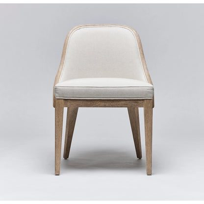 Siesta Dining Chair by Interlude Home. Made from mahogany, raffia, flax weave in a modern style.
