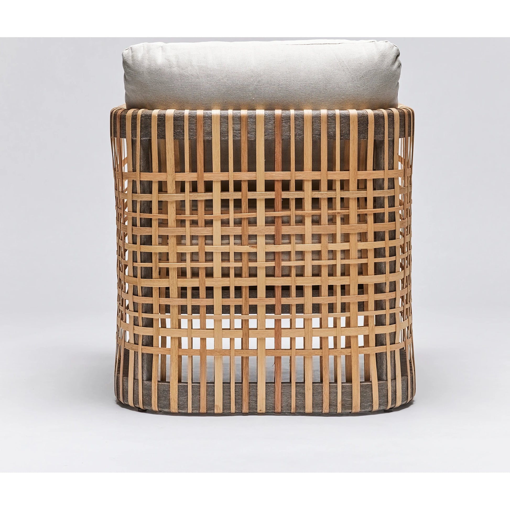 Palms Lounge Chair by Interlude Home in chestnut, natural rattan, natural. Made from mahogany, rattan, flax weave in a cottage & farmhouse style.