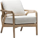 Delray Lounge Chair by Interlude Home. Made from mahogany, rattan, leather, flax weave in a modern style.