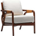 Delray Lounge Chair by Interlude Home. Made from mahogany, rattan, leather, flax weave in a modern style.