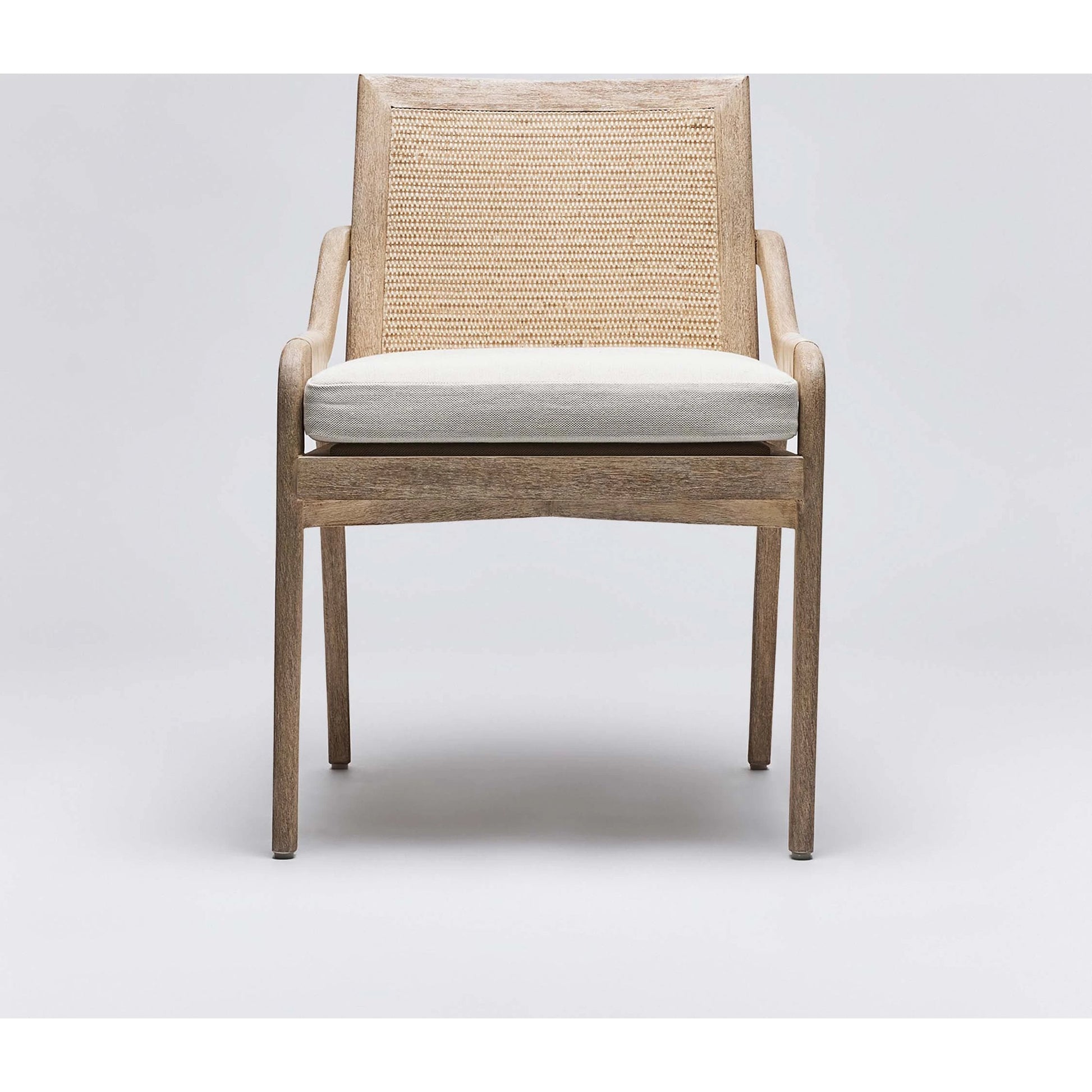 Delray Side Chair by Interlude Home. Made from mahogany, rattan, leather, flax weave in a cottage & farmhouse style.