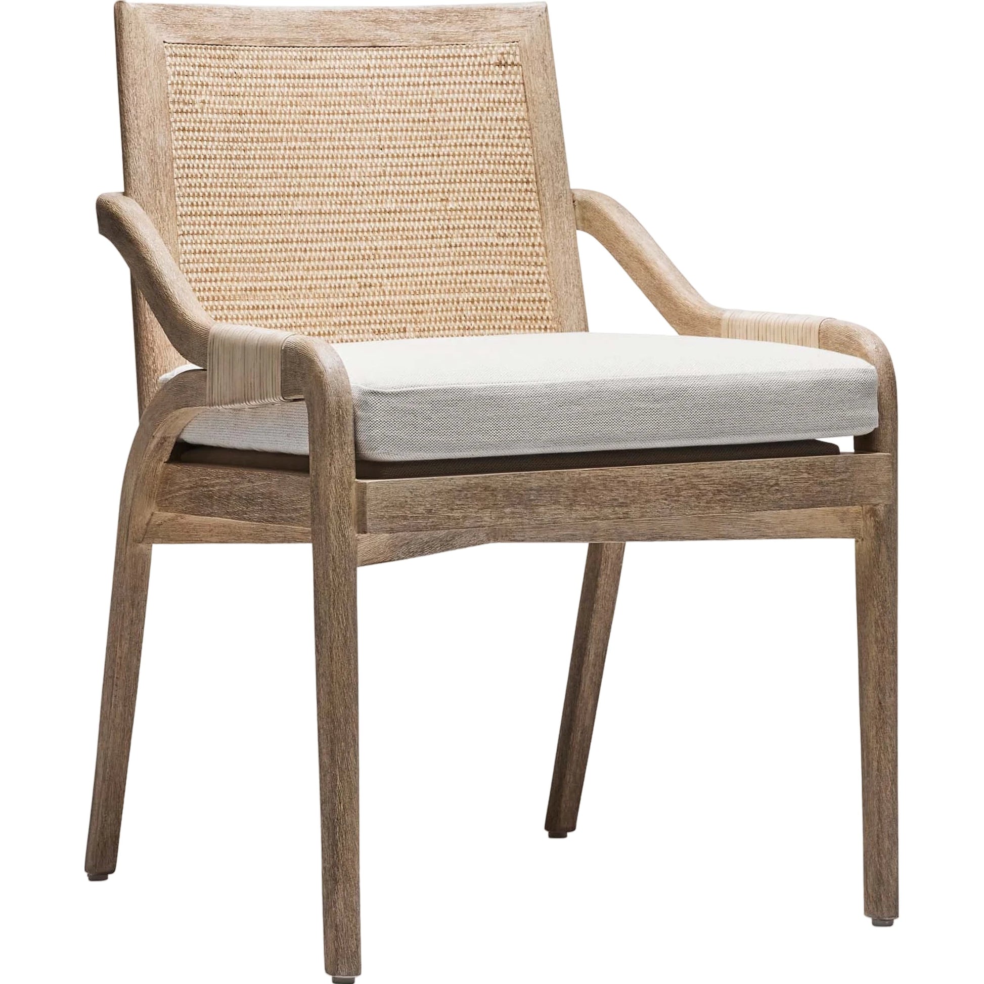 Delray Side Chair by Interlude Home. Made from mahogany, rattan, leather, flax weave in a cottage & farmhouse style.