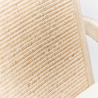 Delray Counter Stool by Interlude Home. Made from mahogany, rattan, leather, metal, flax weave in a cottage & farmhouse style.