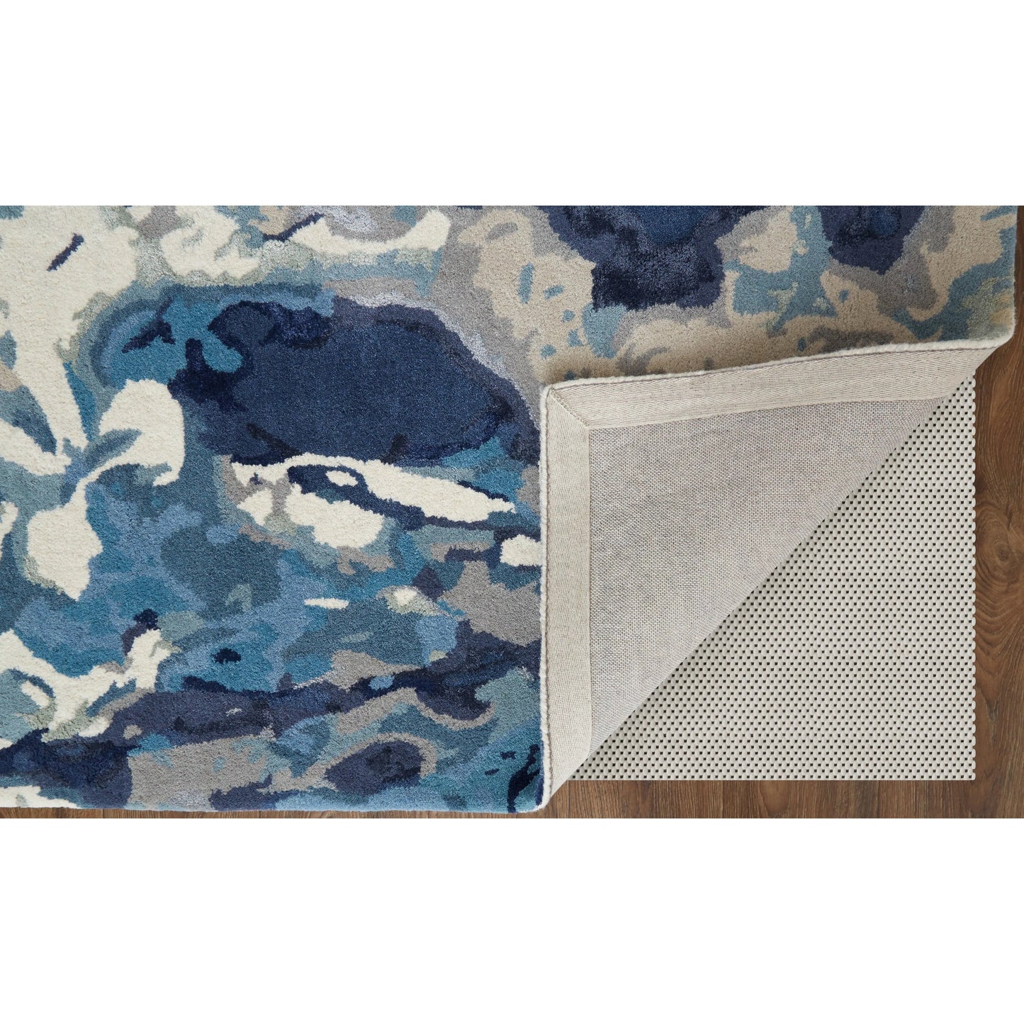 007 SI-1943029,SI-1943030,SI-1943031,SI-1943032,SI-1943033,SI-1943034 | Closeup | Dafney Transitional & Botanical Rug - 8871F by Feizy in blue. Made from 75% wool, 25% viscose in a unique style.