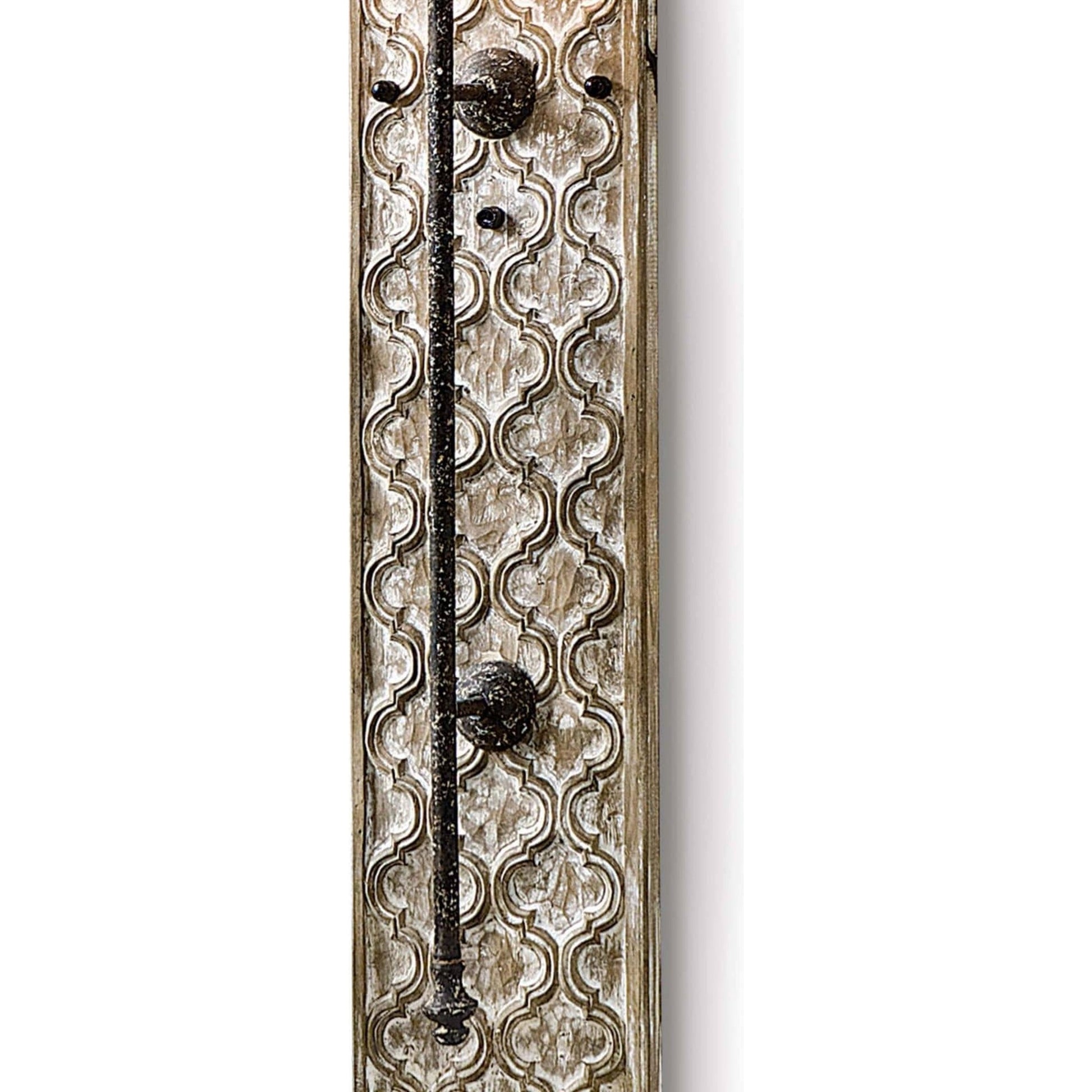 Carved Panel Sconce by Regina Andrew in distressed, painted and distressed painted. Made from paulownia wood in a cottage & farmhouse style.