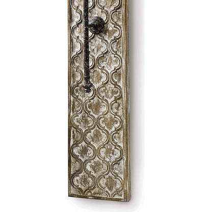 Carved Panel Sconce by Regina Andrew in distressed, painted and distressed painted. Made from paulownia wood in a cottage & farmhouse style.
