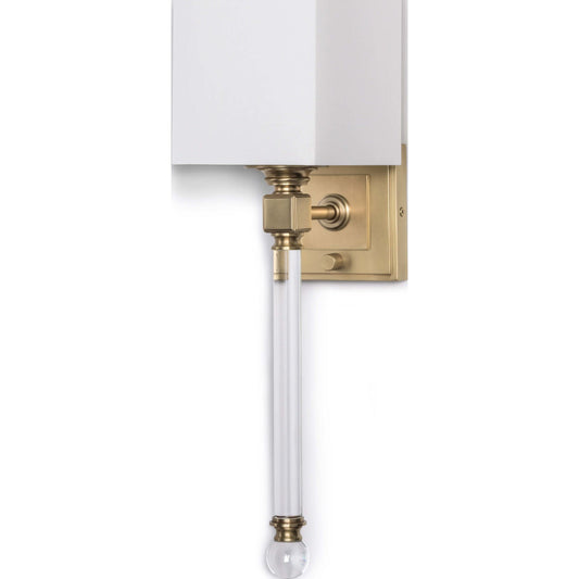 Crystal Tail Sconce by Regina Andrew in nickel and polished nickel. Made from steel in a transitional style.