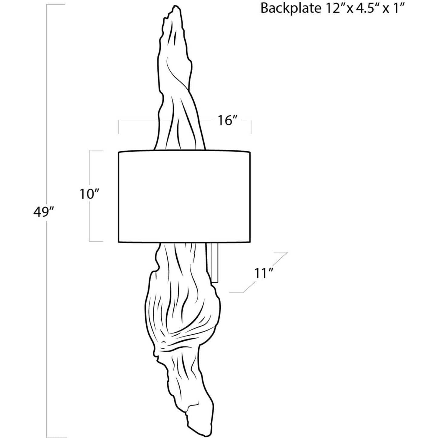 003 S-286864 | Additional Silo | Driftwood Sconce by Regina Andrew. Made from resin in a modern style.