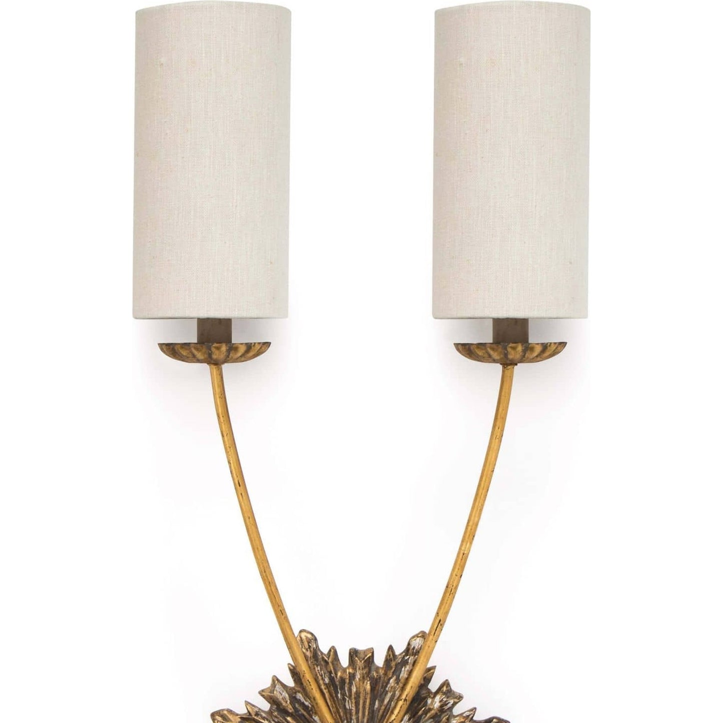 003 S-287027 | Closeup | Louis Sconce by Regina Andrew in gold and antique gold. Made from birch wood in a transitional style.