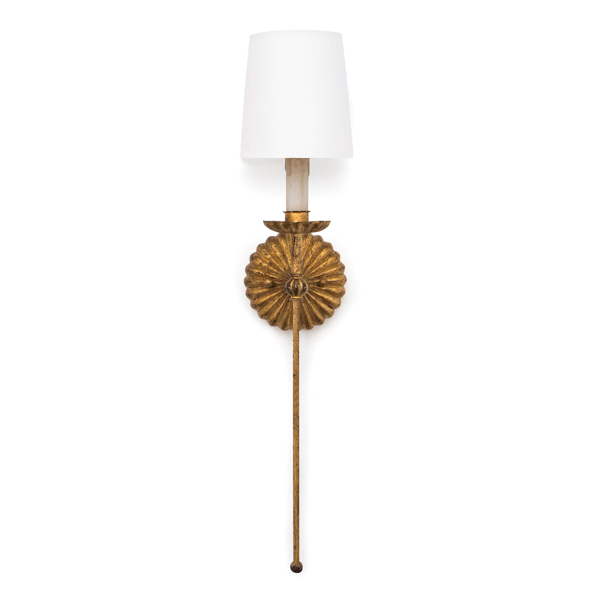 Clove Sconce Single by Regina Andrew in gold and antique gold leaf. Made from iron in a traditional style.