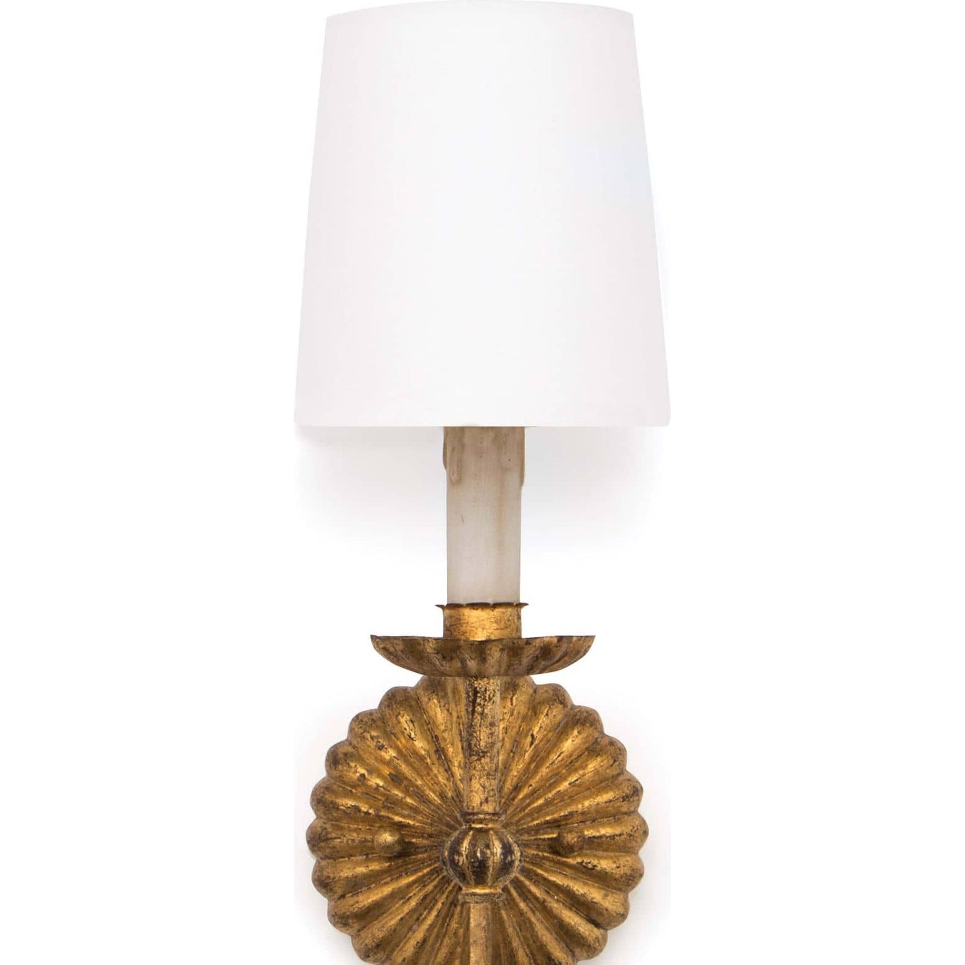 Clove Sconce Single by Regina Andrew in gold and antique gold leaf. Made from iron in a traditional style.