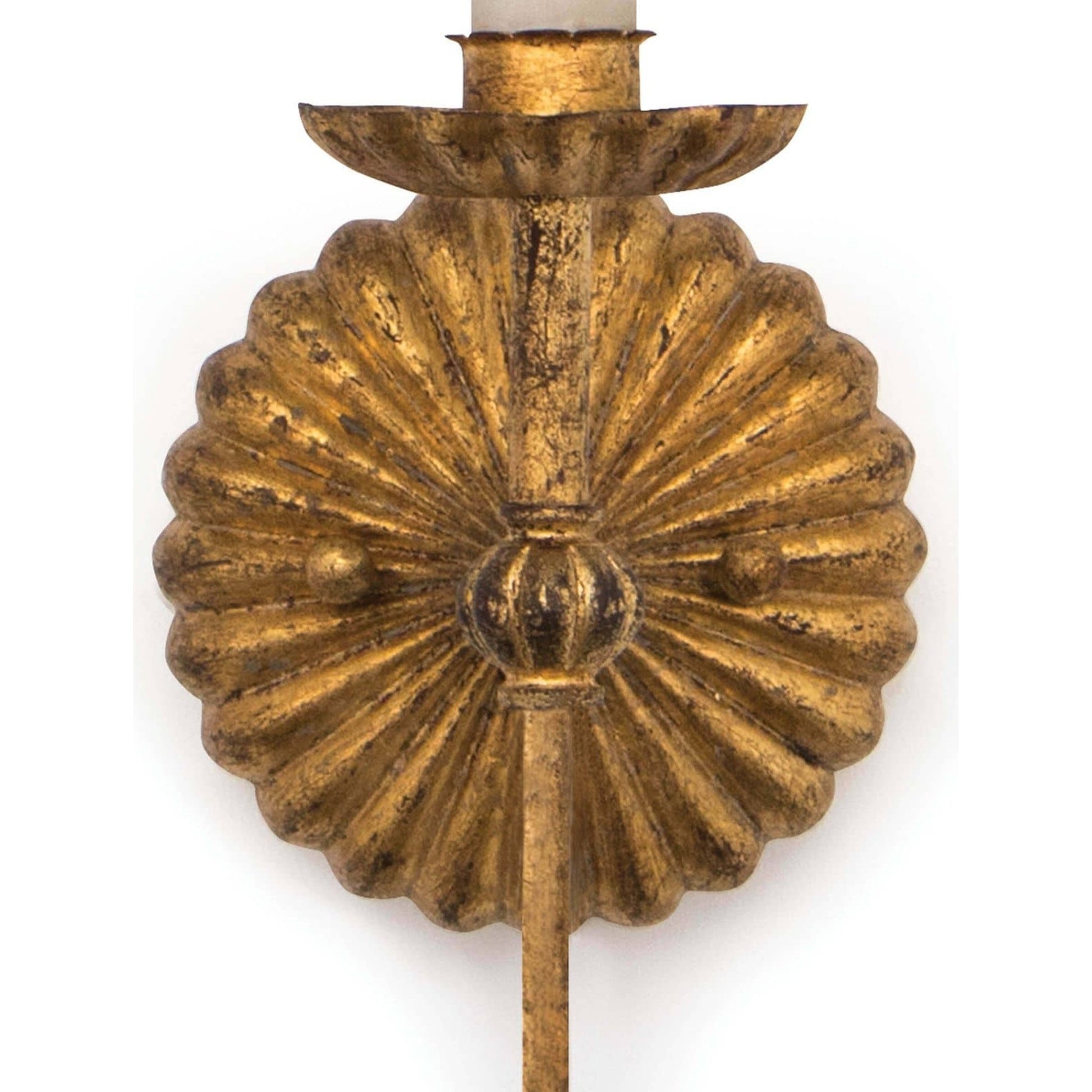 Clove Sconce Single by Regina Andrew in gold and antique gold leaf. Made from iron in a traditional style.