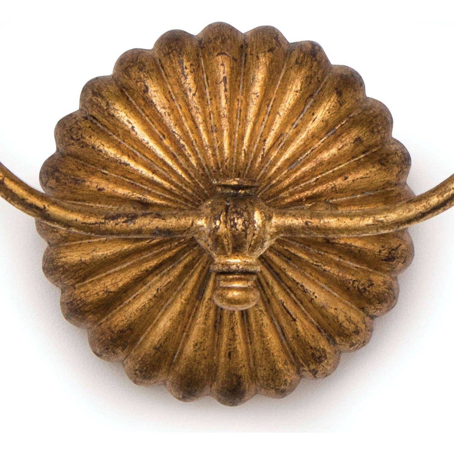 004 S-286807 | Closeup | Clove Sconce Double by Regina Andrew in gold and antique gold leaf. Made from iron in a traditional style.