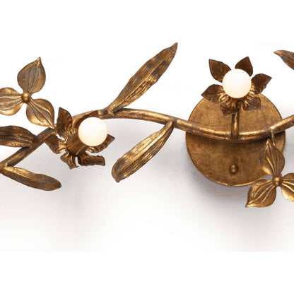 Trillium Sconce by Regina Andrew in brass and natural brass. Made from steel in a transitional style.
