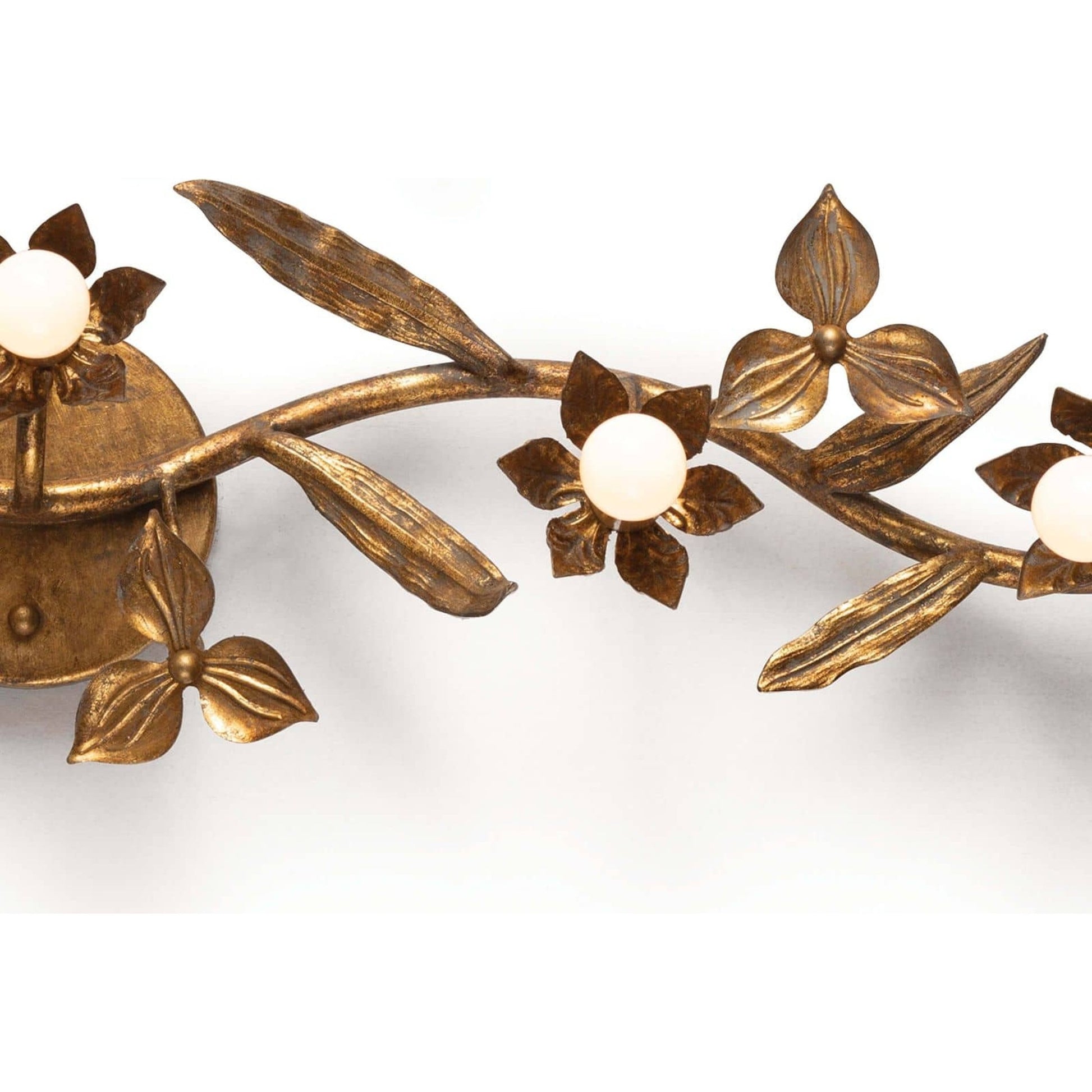 Trillium Sconce by Regina Andrew in brass and natural brass. Made from steel in a transitional style.
