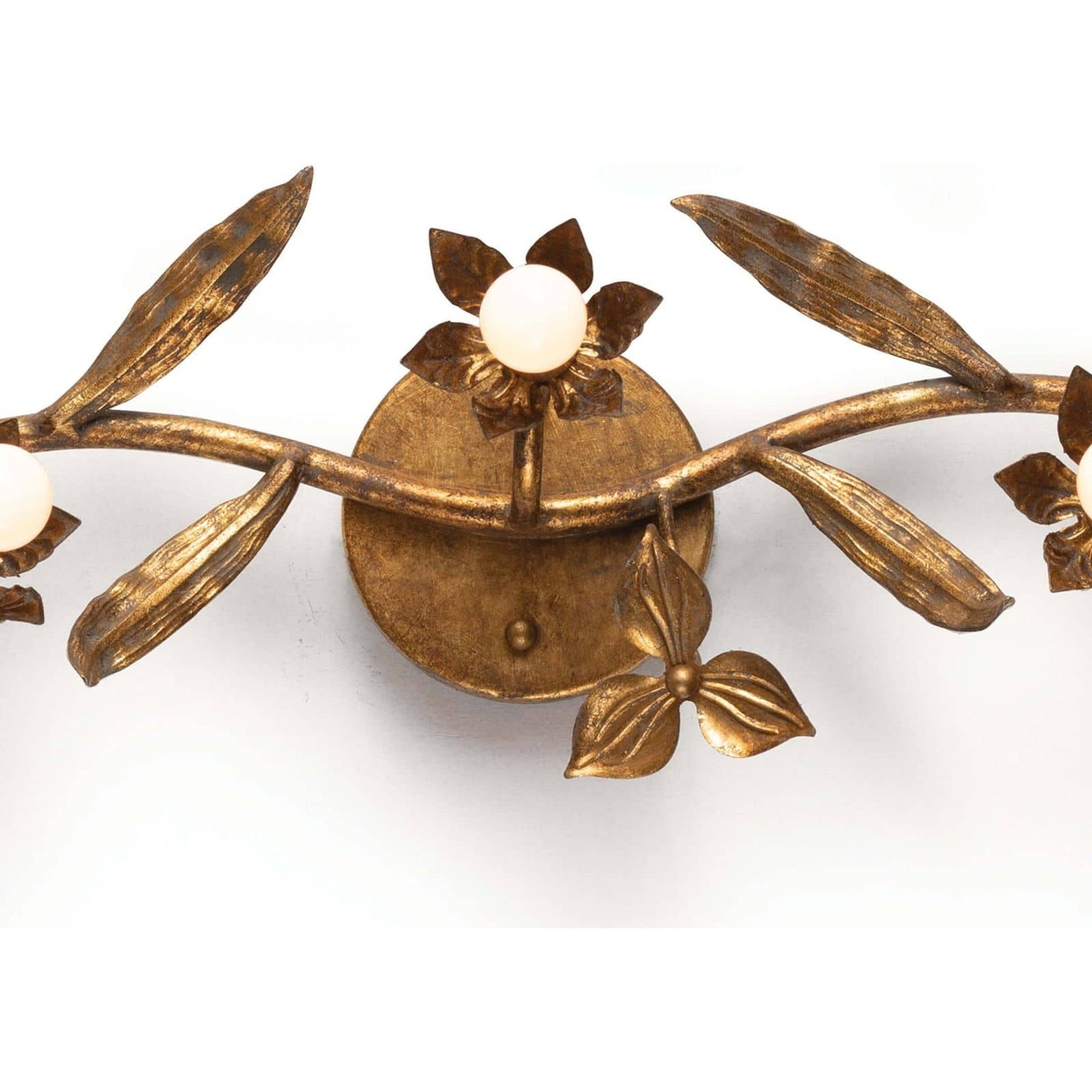 Trillium Sconce by Regina Andrew in brass and natural brass. Made from steel in a transitional style.