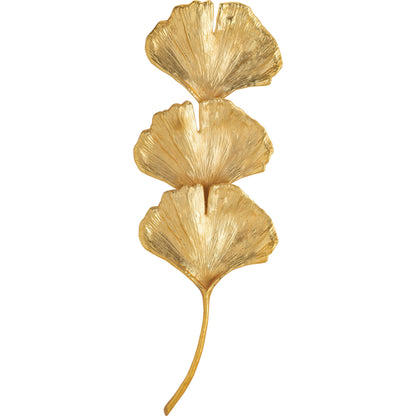 Ginkgo Sconce by Regina Andrew in gold and gold. Made from aluminum in a transitional style.
