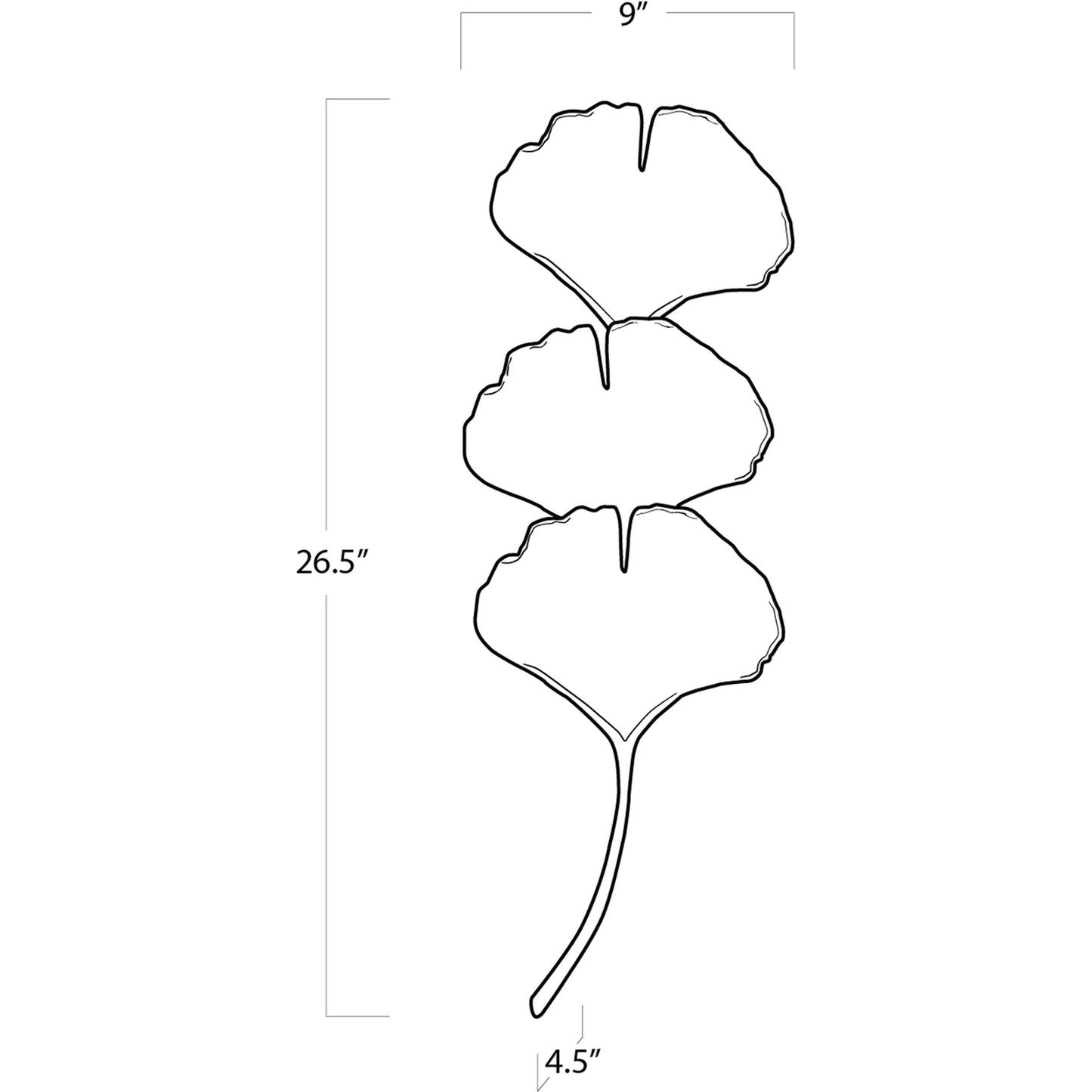 002 S-341584 | Additional Silo | Ginkgo Sconce by Regina Andrew in gold and gold. Made from aluminum in a transitional style.