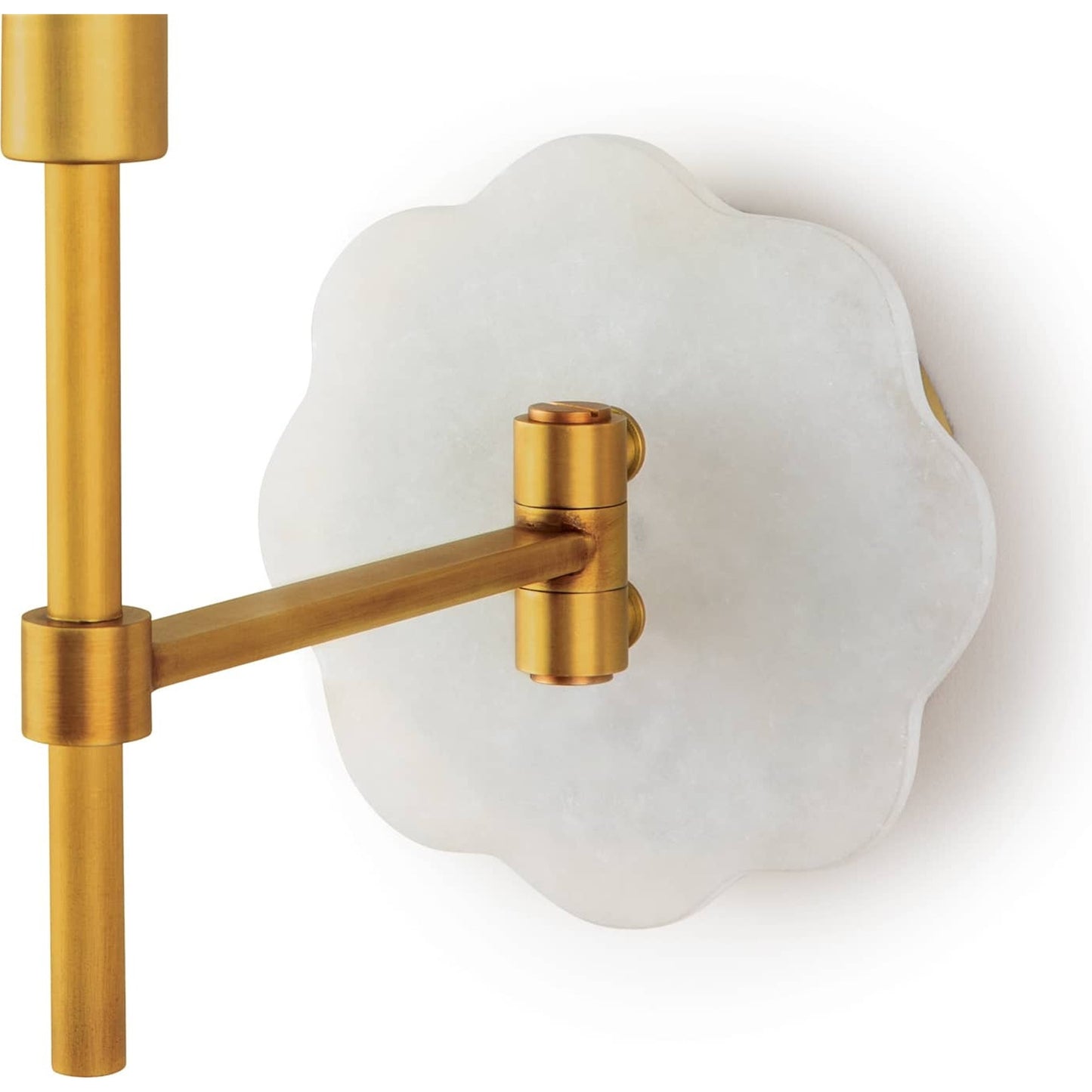 006 SR-770010 | Closeup | Mia Swing Arm Sconce by Regina Andrew in white and natural brass. Made from steel in a transitional style.