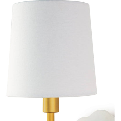 Mia Swing Arm Sconce by Regina Andrew in white and natural brass. Made from steel in a transitional style.