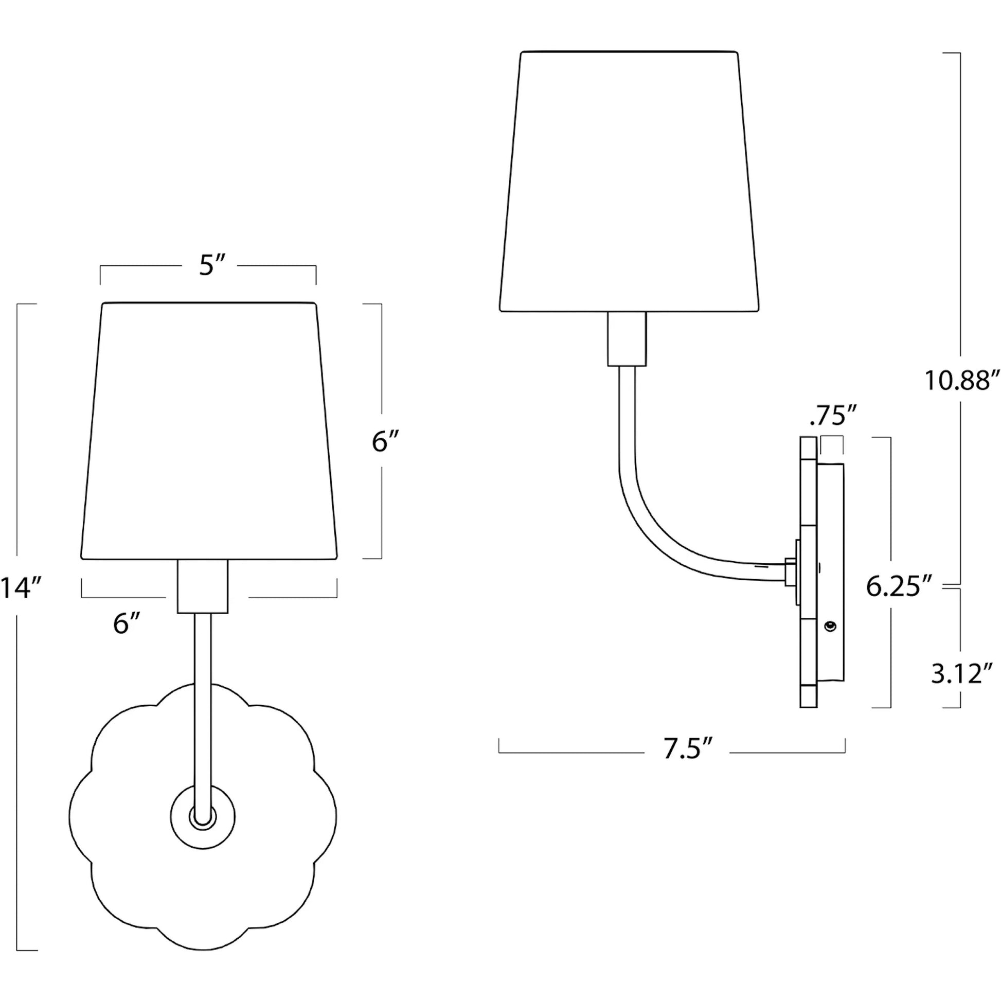 Camilla Bent Arm Sconce by Regina Andrew in white and natural stone. Made from alabaster in a transitional style.