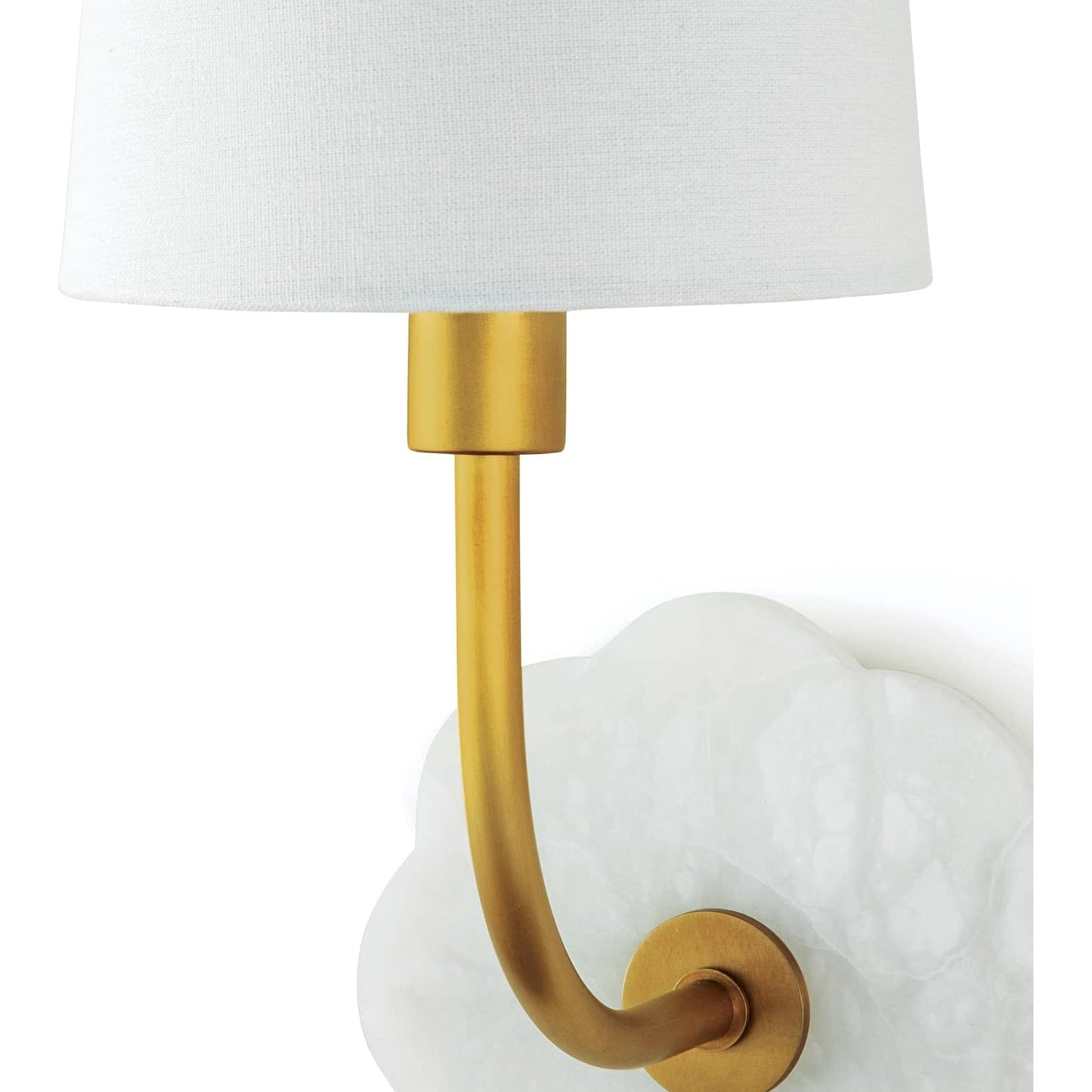 003 SR-769898 | Closeup | Camilla Bent Arm Sconce by Regina Andrew in white and natural stone. Made from alabaster in a transitional style.