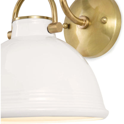 Eloise Ceramic Sconce by Regina Andrew in white. Made from ceramic in a transitional style.