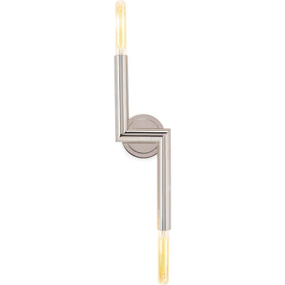 Wolfe Sconce by Regina Andrew in nickel and polished nickel. Made from steel in a modern style.