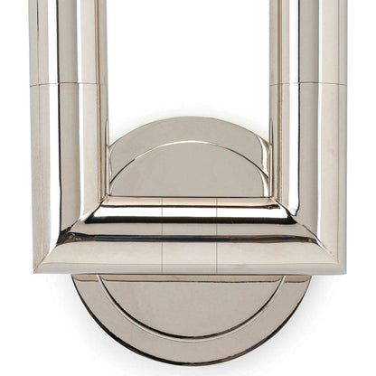 Wolfe Sconce by Regina Andrew in nickel and polished nickel. Made from steel in a modern style.