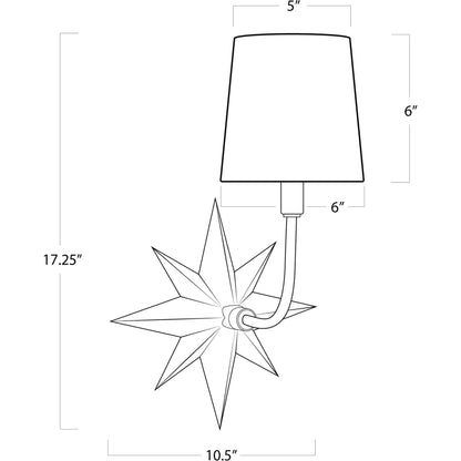 Etoile Sconce in Natural Brass by Regina Andrew in natural brass. Made from steel in a coastal style.