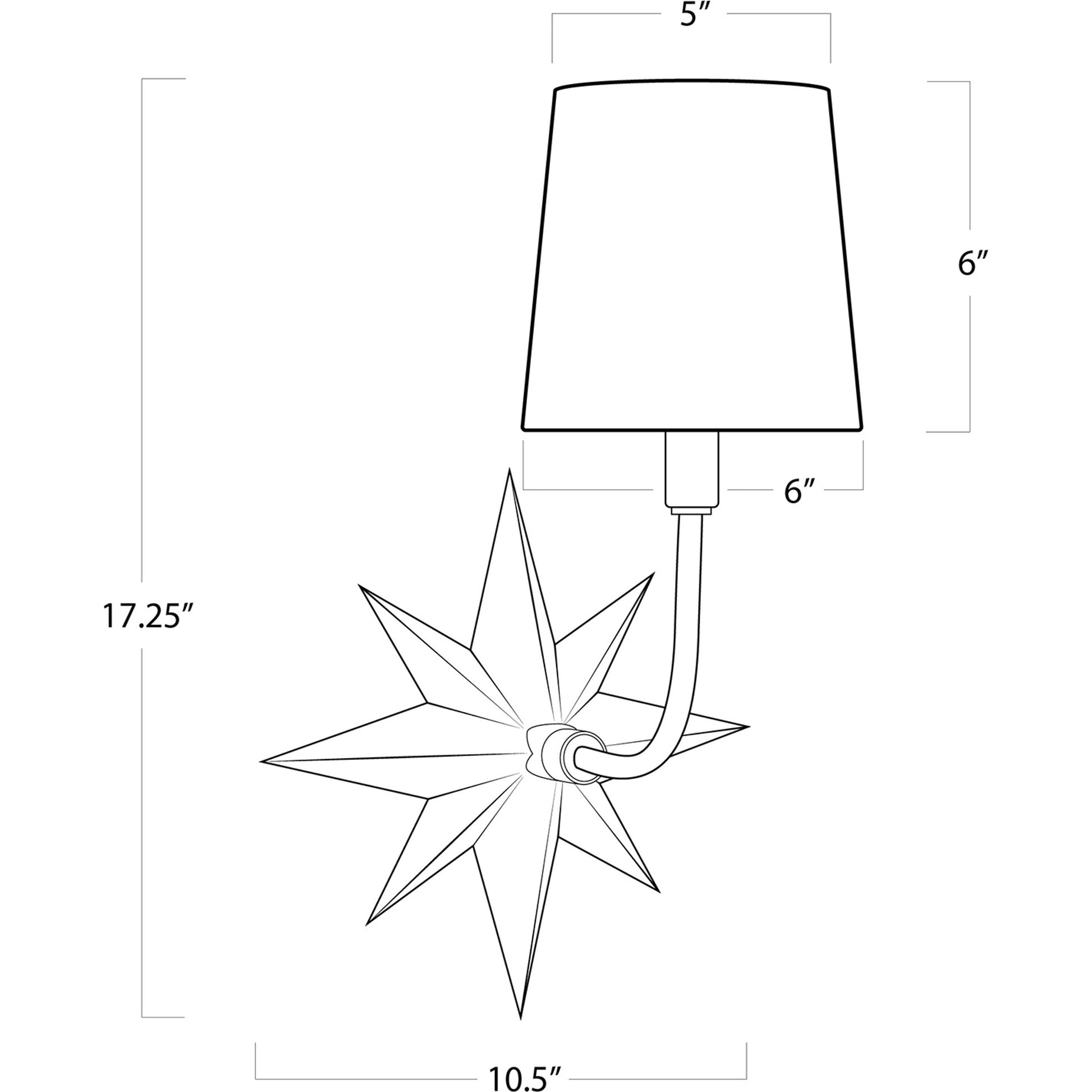 Etoile Sconce in Natural Brass by Regina Andrew in natural brass. Made from steel in a coastal style.