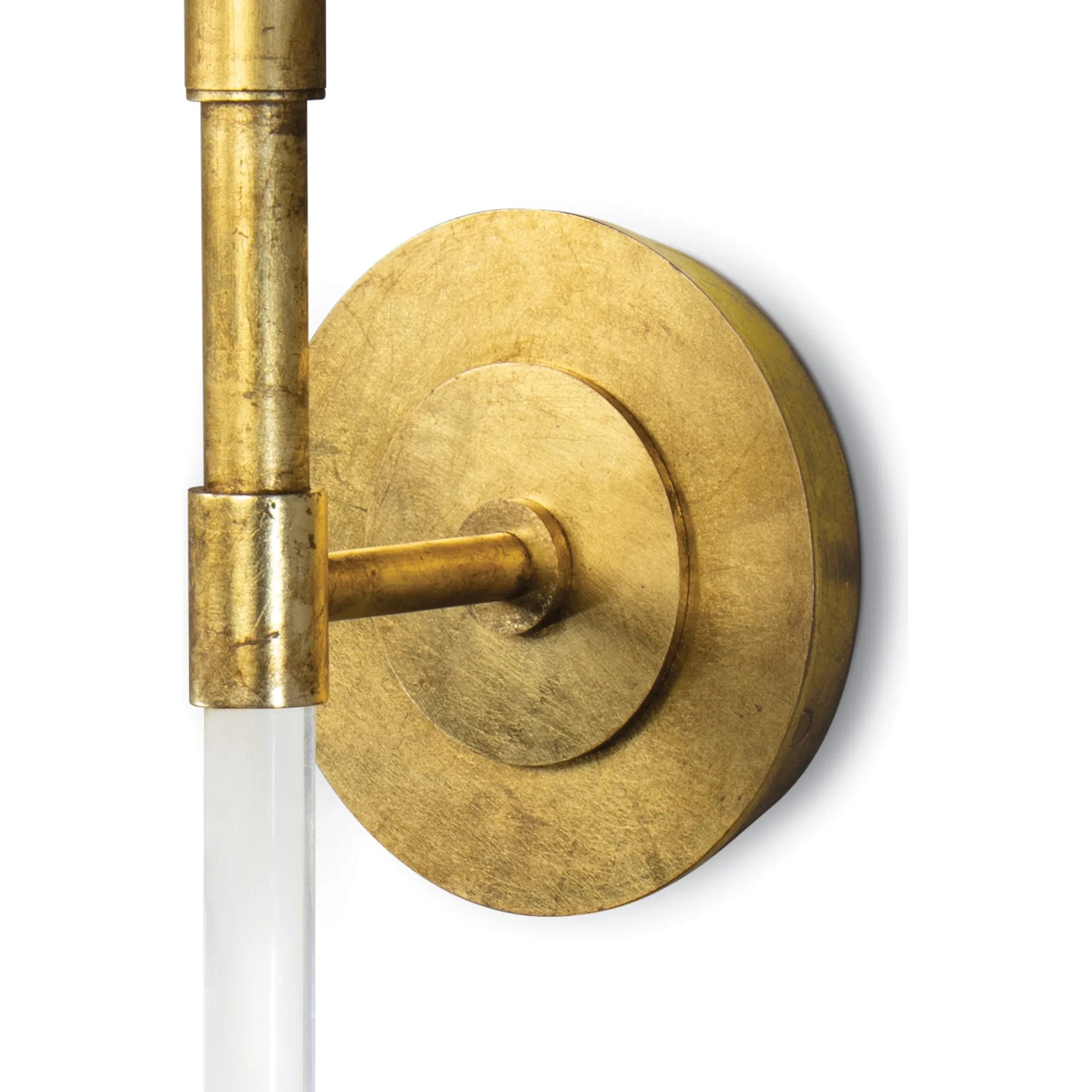 Auburn Crystal Sconce by Regina Andrew in gold leaf. Made from crystal in a modern style.