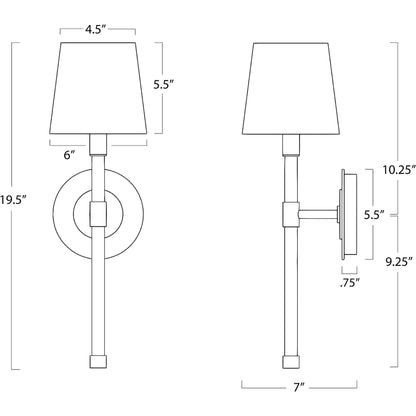 Auburn Crystal Sconce by Regina Andrew in gold leaf. Made from crystal in a modern style.