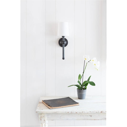 Jameson Sconce by Regina Andrew in black and oil rubbed bronze. Made from steel in a modern style.